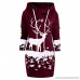 Lurryly Women's Long Sleeve Hooded Dresses Loose Casual Christmas Reindeer Dress Sweatshirt Sweater ❤wine❤ B07LCKDQ2X